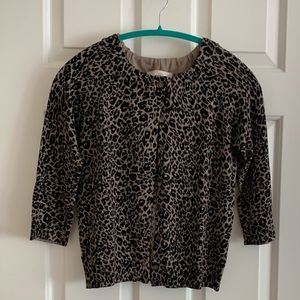 SOLD - Loft Leopard Print Cardigan- XS petite